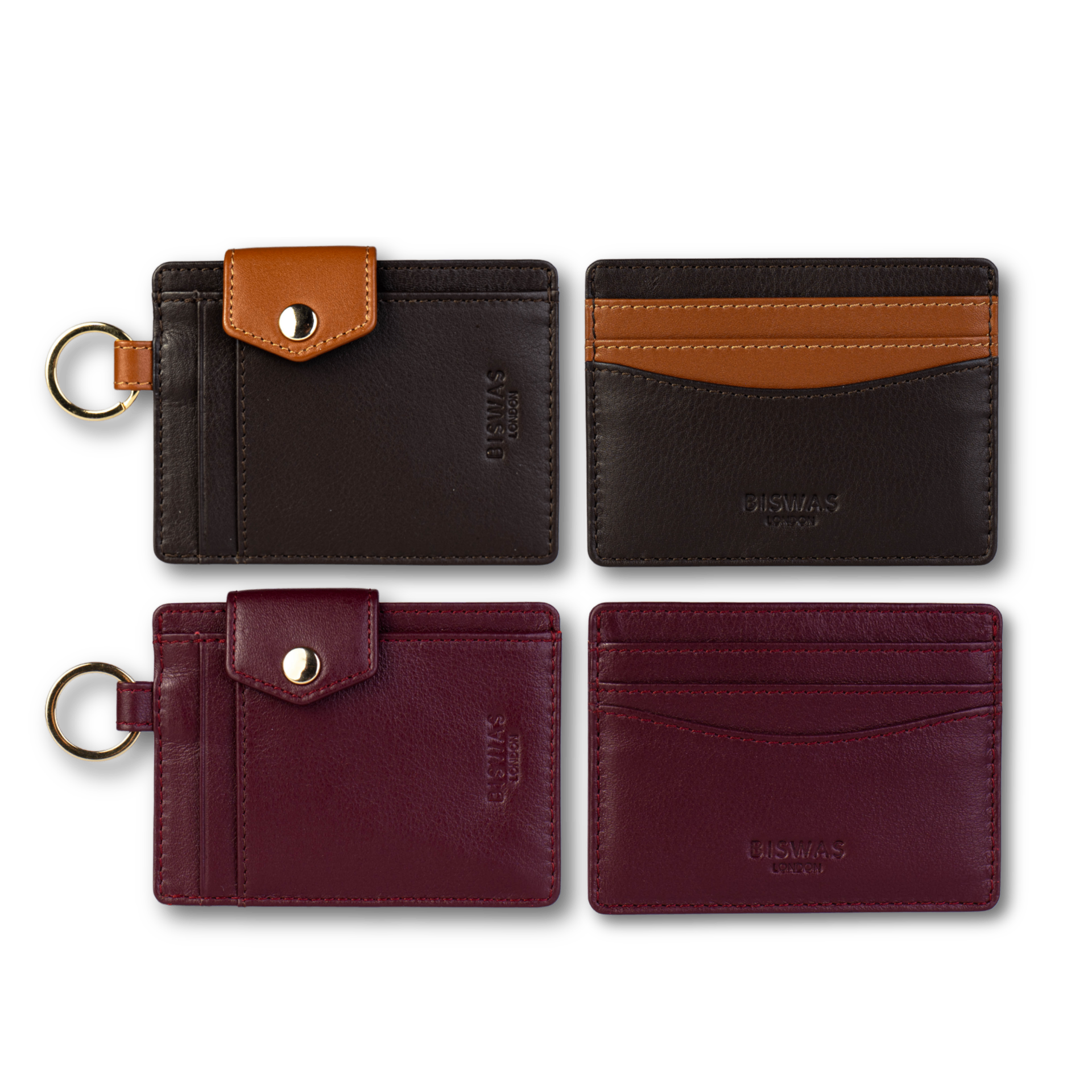 The Diplomat card holder in Oxblood full-grain Nappa leather